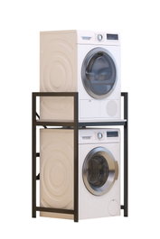 Hanah Home Armario para Lavadora C7 Blanco y Negro 70x116x60 cm